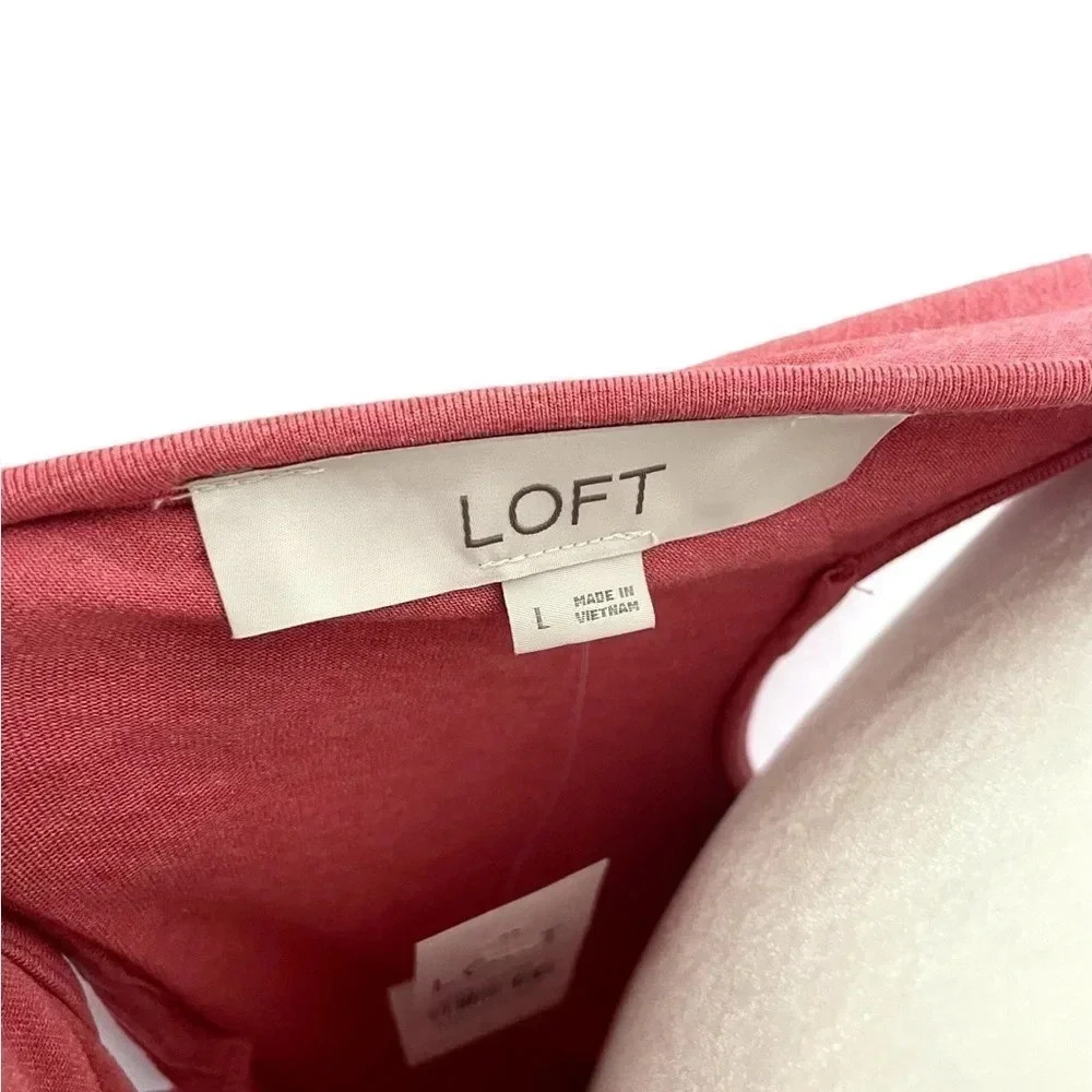 NWT LOFT Pink Ruffle Sleeve Swing Dress - Picture 2 of 5